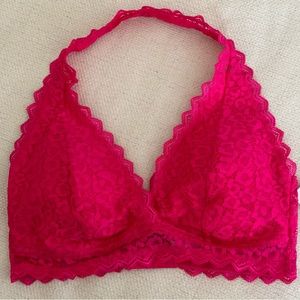 Bra halter hot pink lace size M new with tags